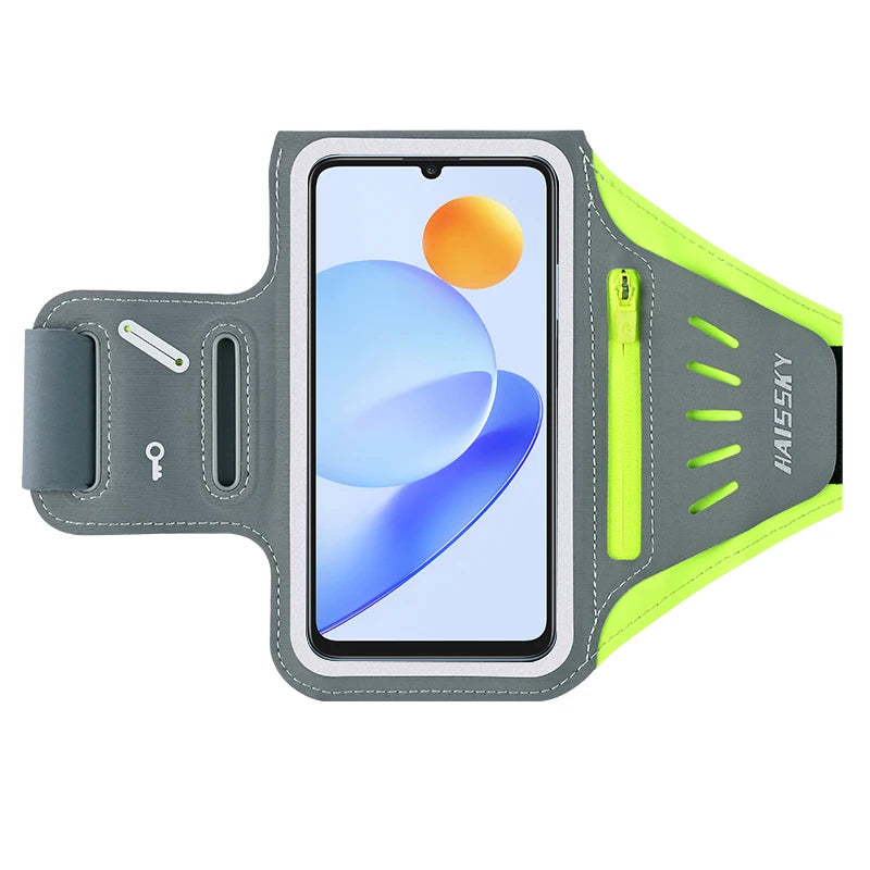 HAISSKY Running Armband Phone Holder for iPhone & Android – Waterproof Sports Arm Bag with Zipper Pocket for Gym, Jogging & Cycling