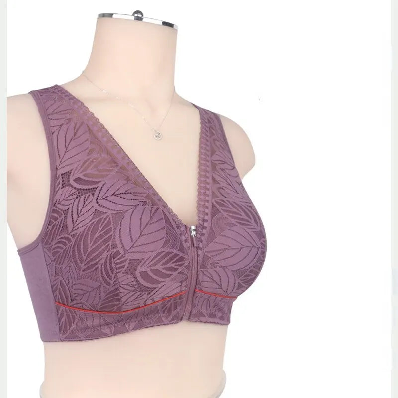 Plus Size Lace Sports Bra for Women – Comfortable Seamless Beauty Back Lingerie