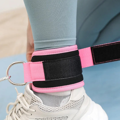 Adjustable Gym Ankle Straps with Double D-Ring | Neoprene Padded Cuffs for Cable Machine Leg & Glute Workout