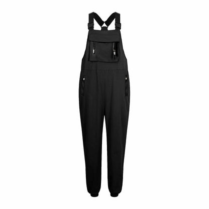 Women’s Casual Sleeveless Wide-Leg Jumpsuit with Pockets – Adjustable Straps