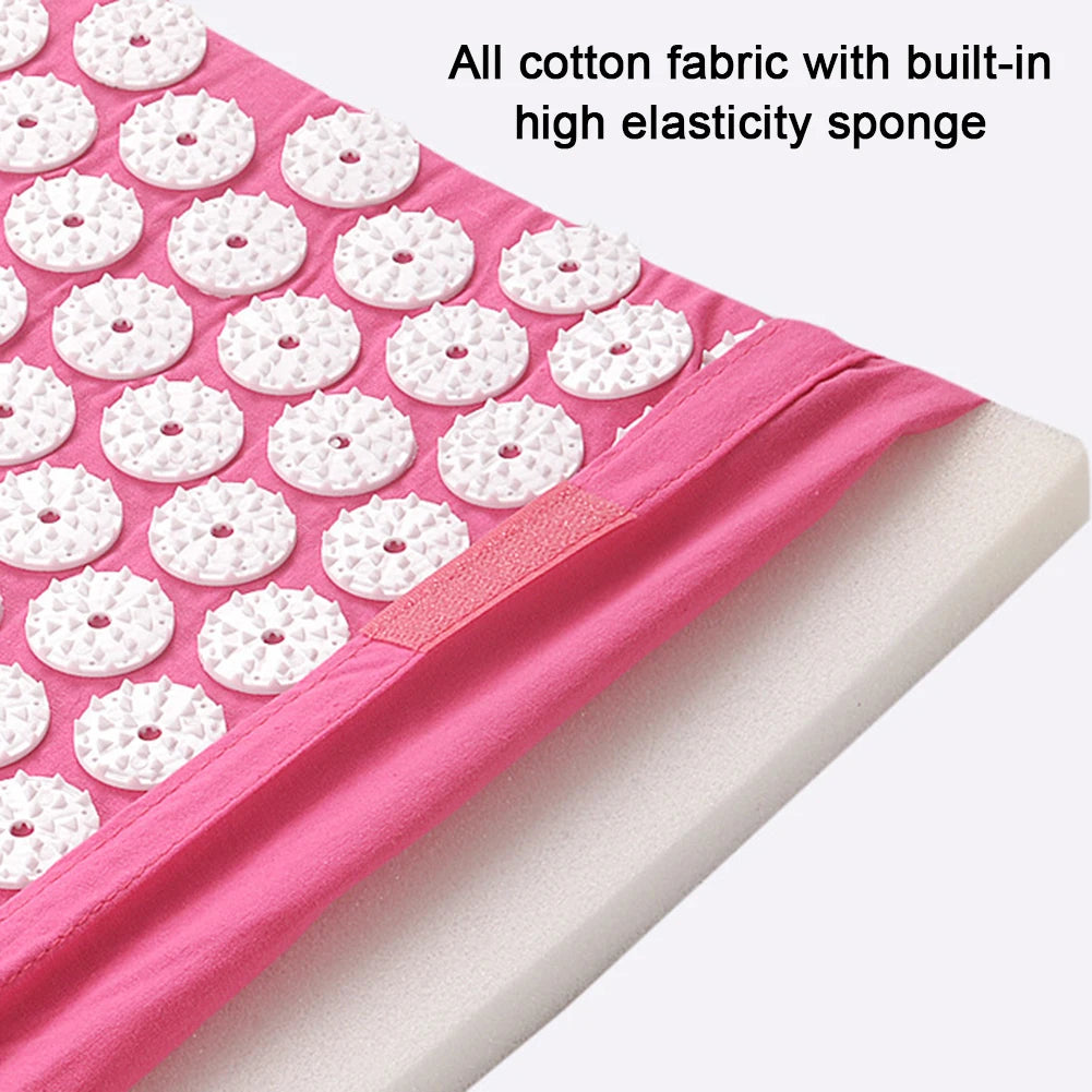 Acupressure Pillow & Mat Set with Storage Bag – Neck, Back & Foot Massage Pads for Pain Relief & Relaxation