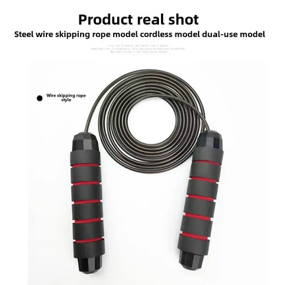 Steel Wire Skipping Rope with Bearings | Adjustable Speed Jump Rope for Fitness & Weight Loss