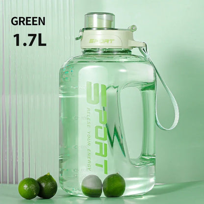 Premium Fitness & Sports Water Bottle – Large Capacity (1.2L / 1.7L / 2.5L) | Leakproof, BPA-Free, with Hydration Markings for Gym, Cycling & Outdoor
