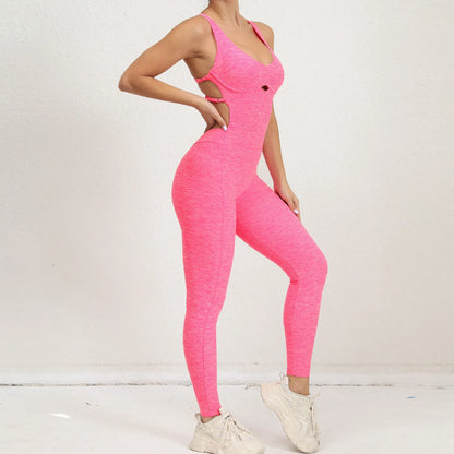 Women's Yoga Jumpsuit – One-Piece Adjustable Sport Bodysuit with Built-In Bra | Activewear for Workout & Dance
