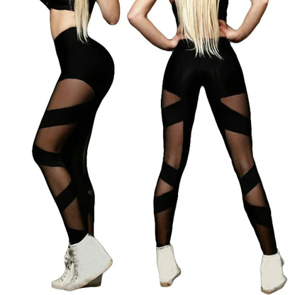 High Waist Black Mesh Leggings for Women – Sexy See-Through Yoga & Gym Pants