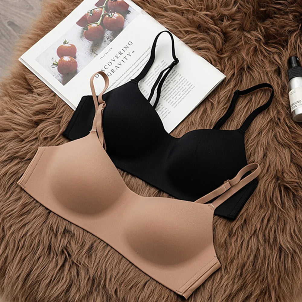 Seamless Wireless Push Up Bra for Women – Deep V Comfort Bralette | Everyday & Sports Support