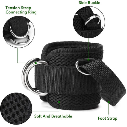 Ankle Strap for Cable Machine Kickbacks, Glute & Leg Workout, Hip Abductor Training, Adjustable Gym Cuffs