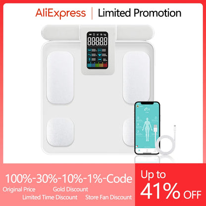 Smart Bioimpedance Scale – Advanced Body Composition Analyzer Digital Weight Scale with Bluetooth App
