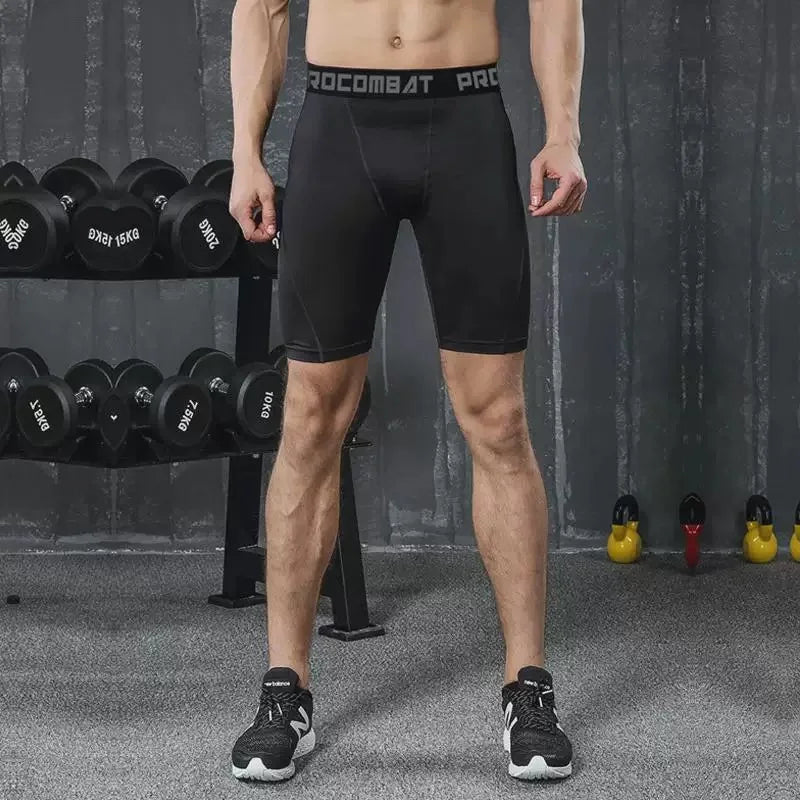 Men's Compression Gym Shorts with Pockets | Athletic Workout Leggings