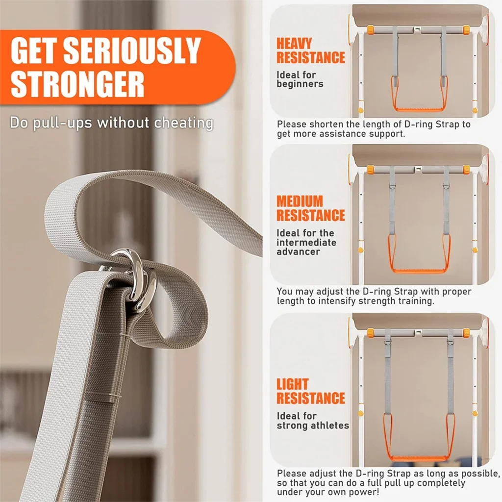 Pull Up Assistance Bands Set – Adjustable Resistance Straps with Knee/Feet Support