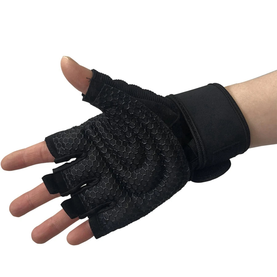 Workout Gloves with Wrist Wrap – Half Finger Training Gloves for Men & Women, Weight Lifting & Fitness