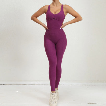 Women's Yoga Jumpsuit – One-Piece Adjustable Sport Bodysuit with Built-In Bra | Activewear for Workout & Dance