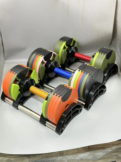 Adjustable Dumbbell Set – 2nd Generation Round Weights, 24kg/36kg, 2kg Increment, Home & Gym Fitness