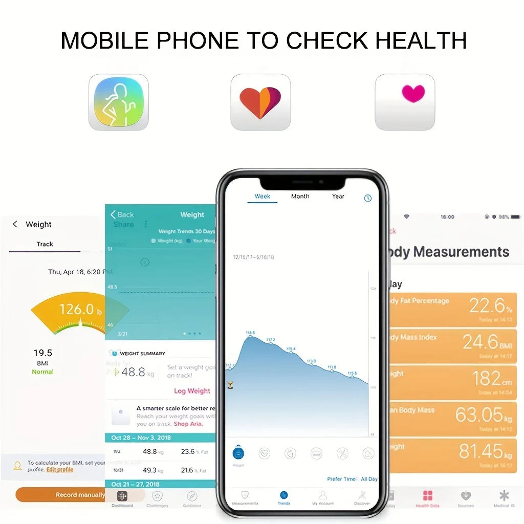 Smart Body Fat Scale – Wireless Digital Bathroom Weight Scale with Body Composition Analyzer & Bluetooth App Sync