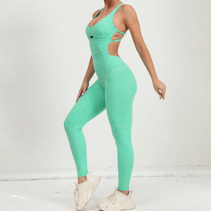Women's Yoga Jumpsuit – One-Piece Adjustable Sport Bodysuit with Built-In Bra | Activewear for Workout & Dance