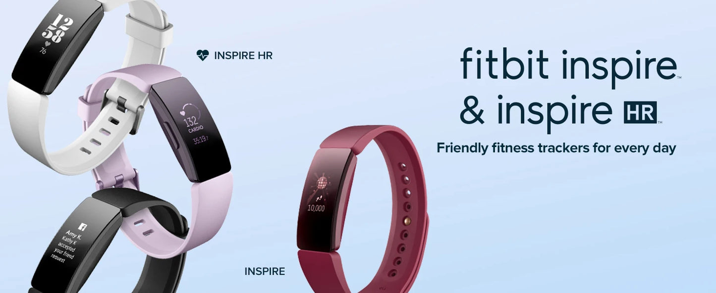 Fitbit Inspire HR – Health & Fitness Tracker with 24/7 Heart Rate, Sleep & Swim Tracking, Waterproof Smart Band