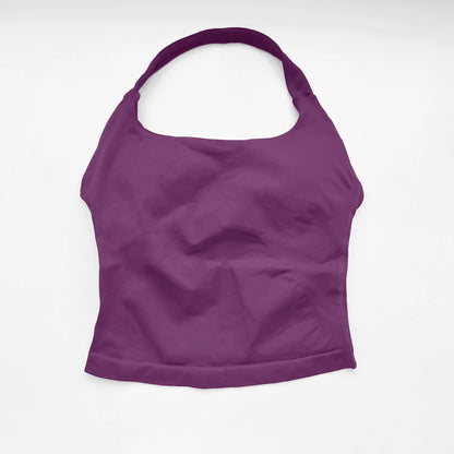 NCLAGEN Halter Top Woman Yoga Tank Gym Clothes Removable Chest Pad Fitness Workout speed Activewear Sexy Pilates Sports Vest-Bra