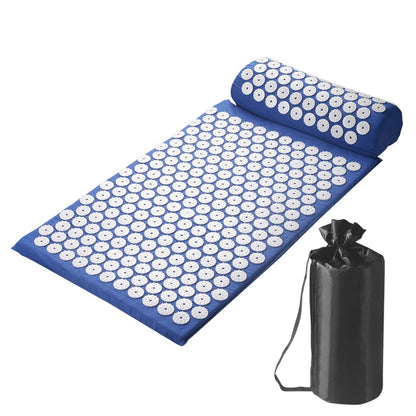 Acupressure Pillow & Mat Set with Storage Bag – Neck, Back & Foot Massage Pads for Pain Relief & Relaxation