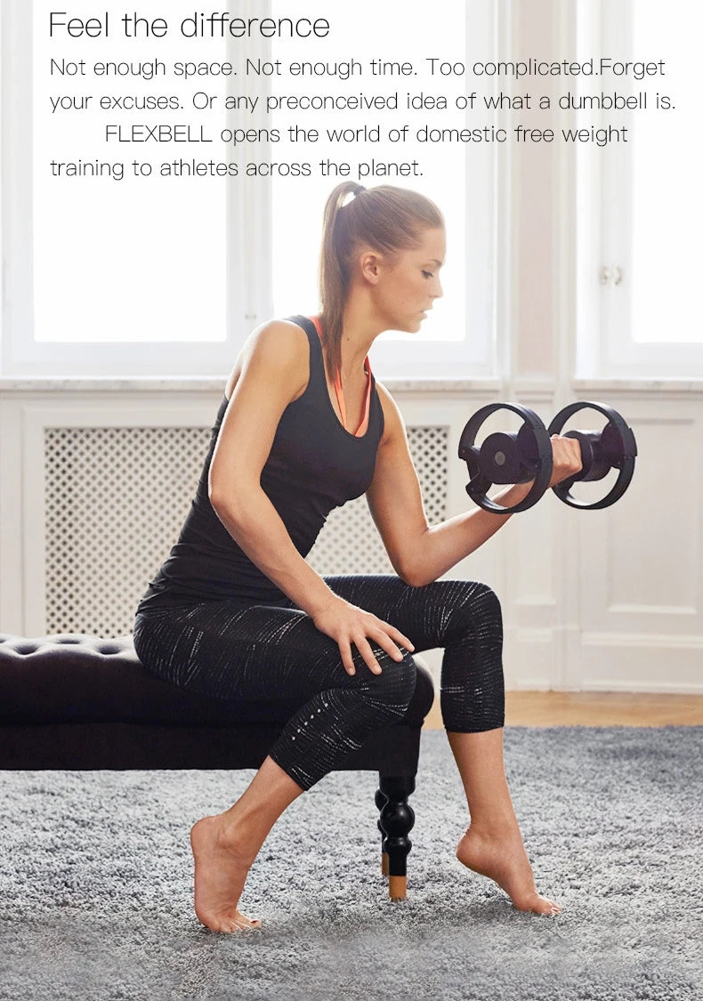 Adjustable Dumbbell Set – 2nd Generation Round Weights, 24kg/36kg, 2kg Increment, Home & Gym Fitness