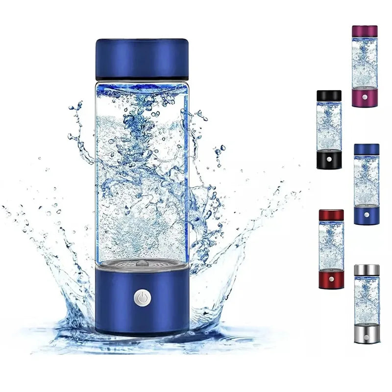 Hydrogen Water Bottle – Portable Hydrogen Generator Cup, Rechargeable Ionizer, Glass Health Bottle