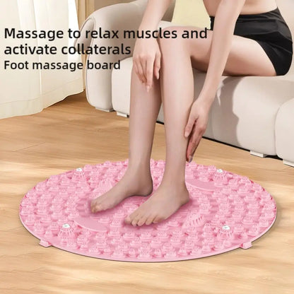 Foot Yoga Acupressure Massage Mat – Round Reflexology Board for Foot Pain Relief, Muscle Relaxation & Yoga Fitness