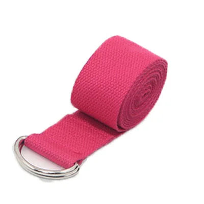 183×3.8cm Yoga Strap | Adjustable Cotton Exercise Belt with D-Ring Buckle for Yoga, Pilates & Stretching