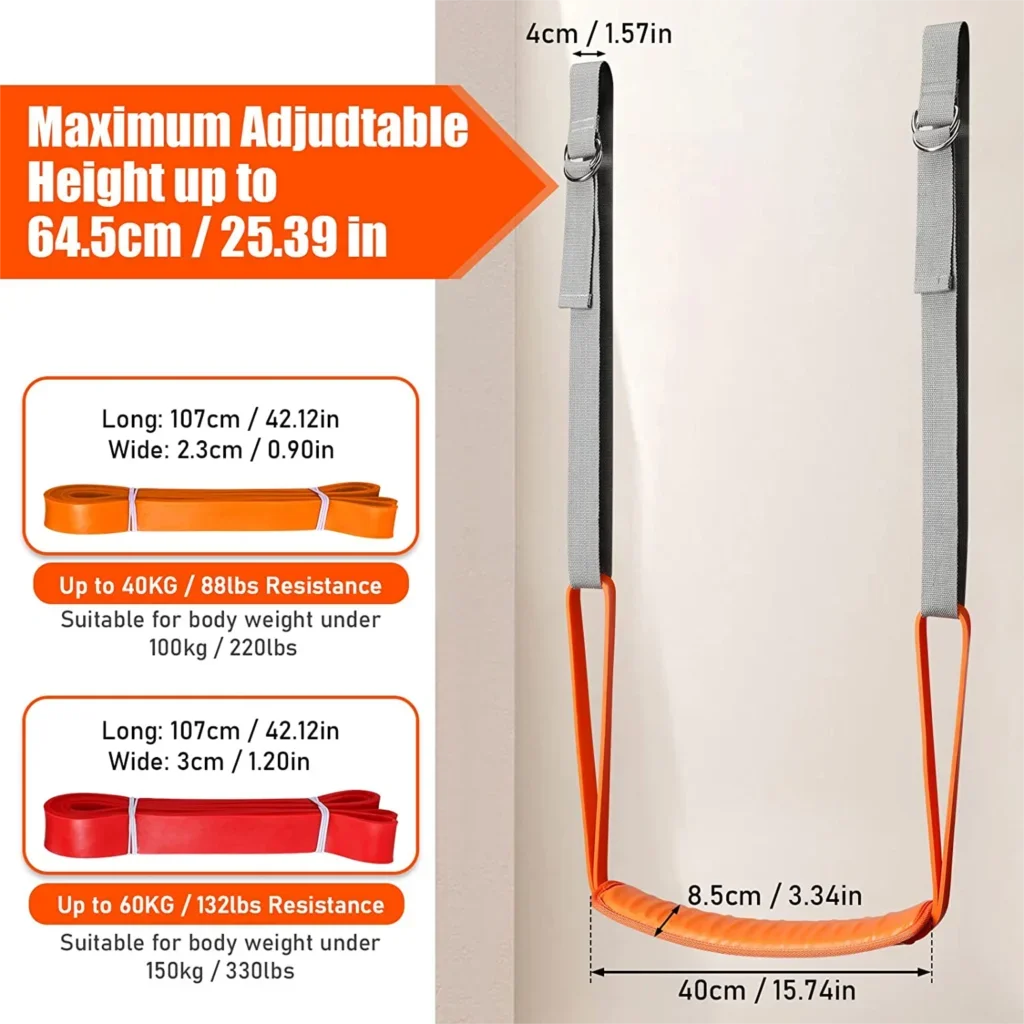 Pull Up Assistance Bands Set – Adjustable Resistance Straps with Knee/Feet Support