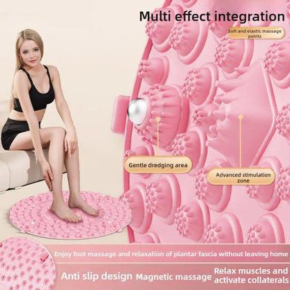 Foot Yoga Acupressure Massage Mat – Round Reflexology Board for Foot Pain Relief, Muscle Relaxation & Yoga Fitness