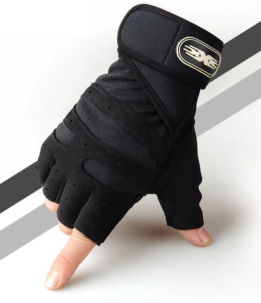 Workout Gloves with Wrist Wrap – Half Finger Training Gloves for Men & Women, Weight Lifting & Fitness