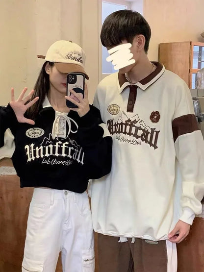 Crop Tops Vintage Hoodies for Women Streetwear Letter Embroidery Bandage Sweatshirt 2025 Ropa Mujer Casual Fashion Y2k Hoodie
