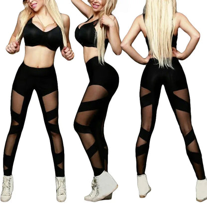 High Waist Black Mesh Leggings for Women – Sexy See-Through Yoga & Gym Pants