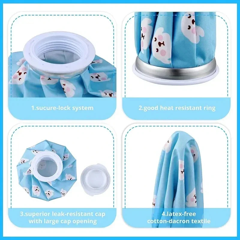 Cartoon Hot & Cold Compress Bag – Reusable Water-Filled Ice Pack for Kids & Adults Pain Relief