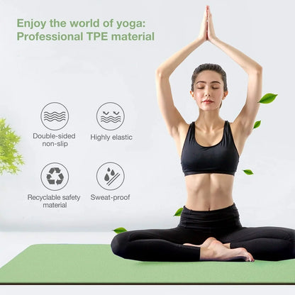 TPE Yoga Mat – Eco-Friendly, Non-Slip, Waterproof & Odorless Exercise Mat (6mm)