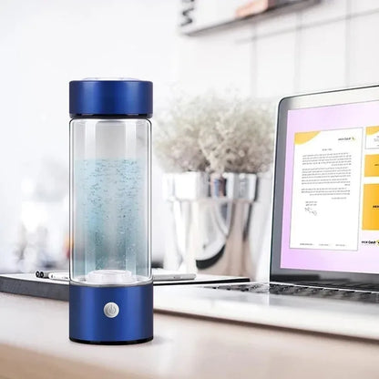 Hydrogen Water Bottle – Portable Hydrogen Generator Cup, Rechargeable Ionizer, Glass Health Bottle