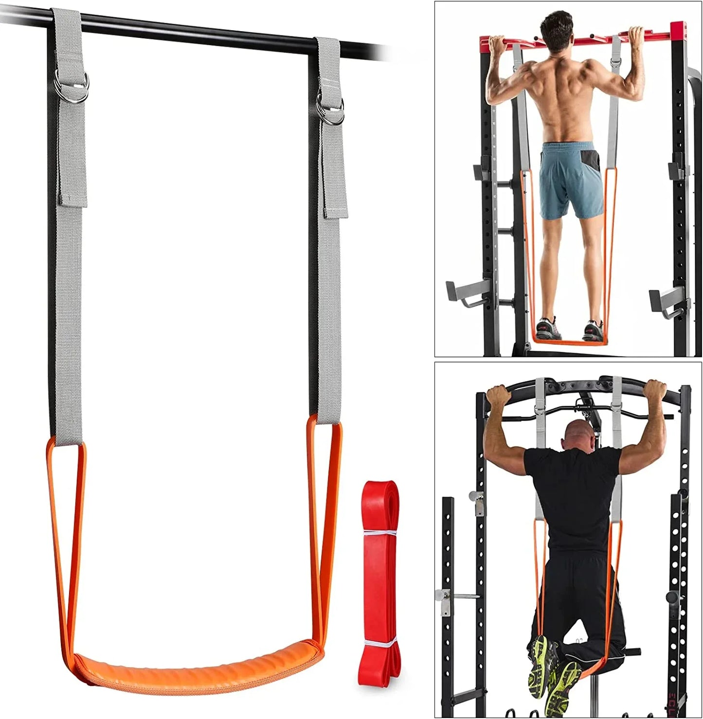 Pull Up Assistance Bands Set – Adjustable Resistance Straps with Knee/Feet Support