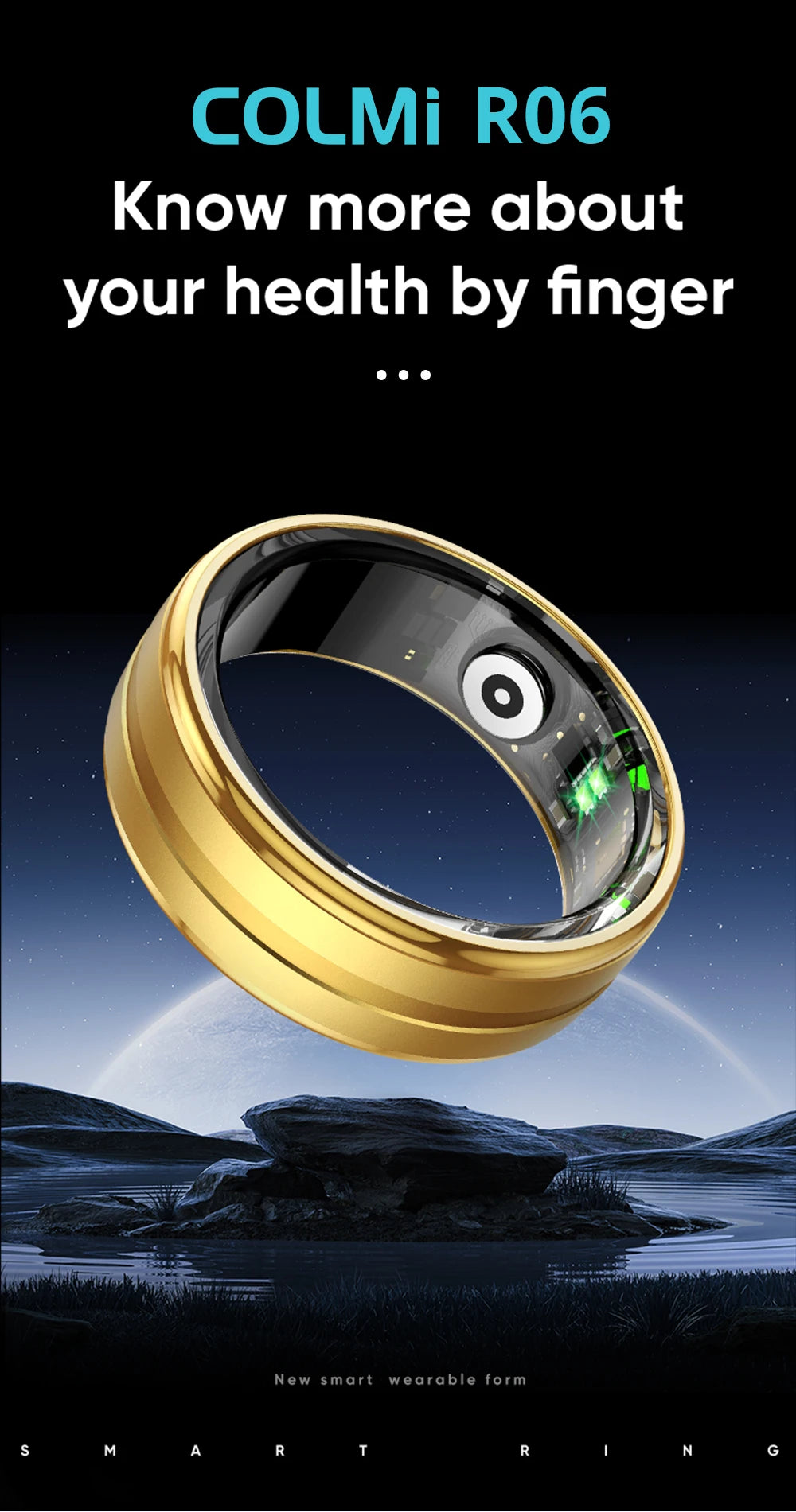 R06 Smart Ring – Health Monitor for Men & Women | Waterproof IP68 5ATM Fitness Tracker with Heart Rate, Blood Oxygen & Sleep Tracking