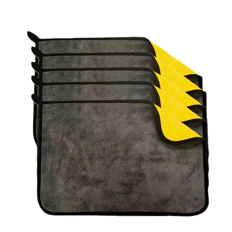 "5pcs Premium Microfiber Towels – Car Wash & Kitchen Cleaning, Soft & Quick-Dry"