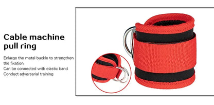 Adjustable Gym Ankle Straps with Double D-Ring | Neoprene Padded Cuffs for Cable Machine Leg & Glute Workout