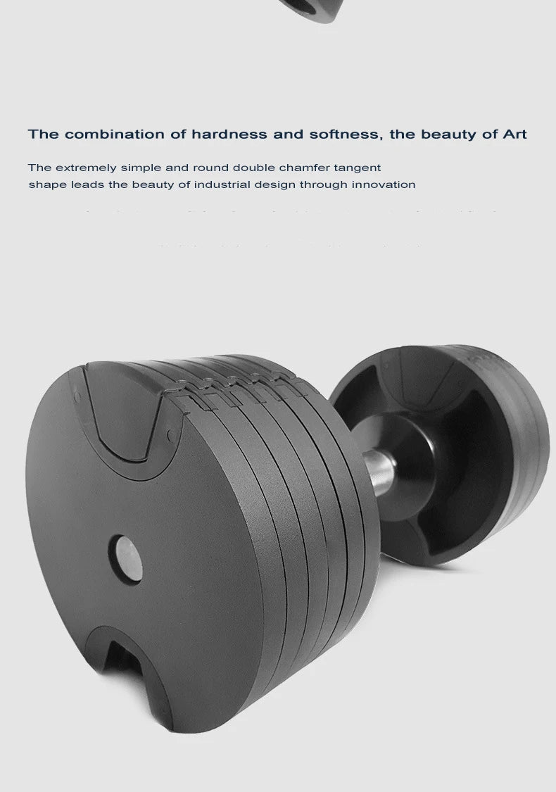Adjustable Dumbbell Set – 2nd Generation Round Weights, 24kg/36kg, 2kg Increment, Home & Gym Fitness
