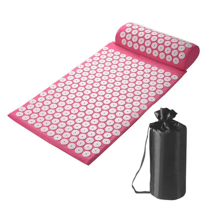 Acupressure Pillow & Mat Set with Storage Bag – Neck, Back & Foot Massage Pads for Pain Relief & Relaxation
