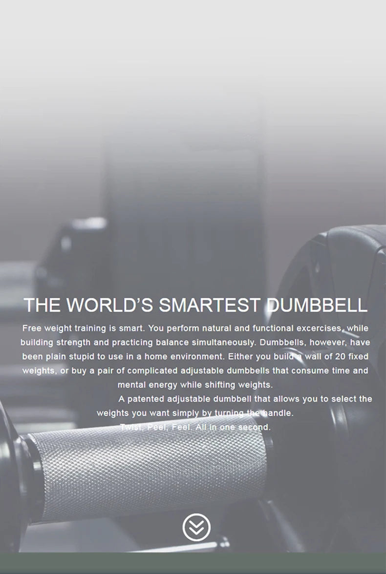 Adjustable Dumbbell Set – 2nd Generation Round Weights, 24kg/36kg, 2kg Increment, Home & Gym Fitness
