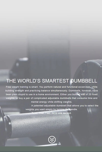 Adjustable Dumbbell Set – 2nd Generation Round Weights, 24kg/36kg, 2kg Increment, Home & Gym Fitness