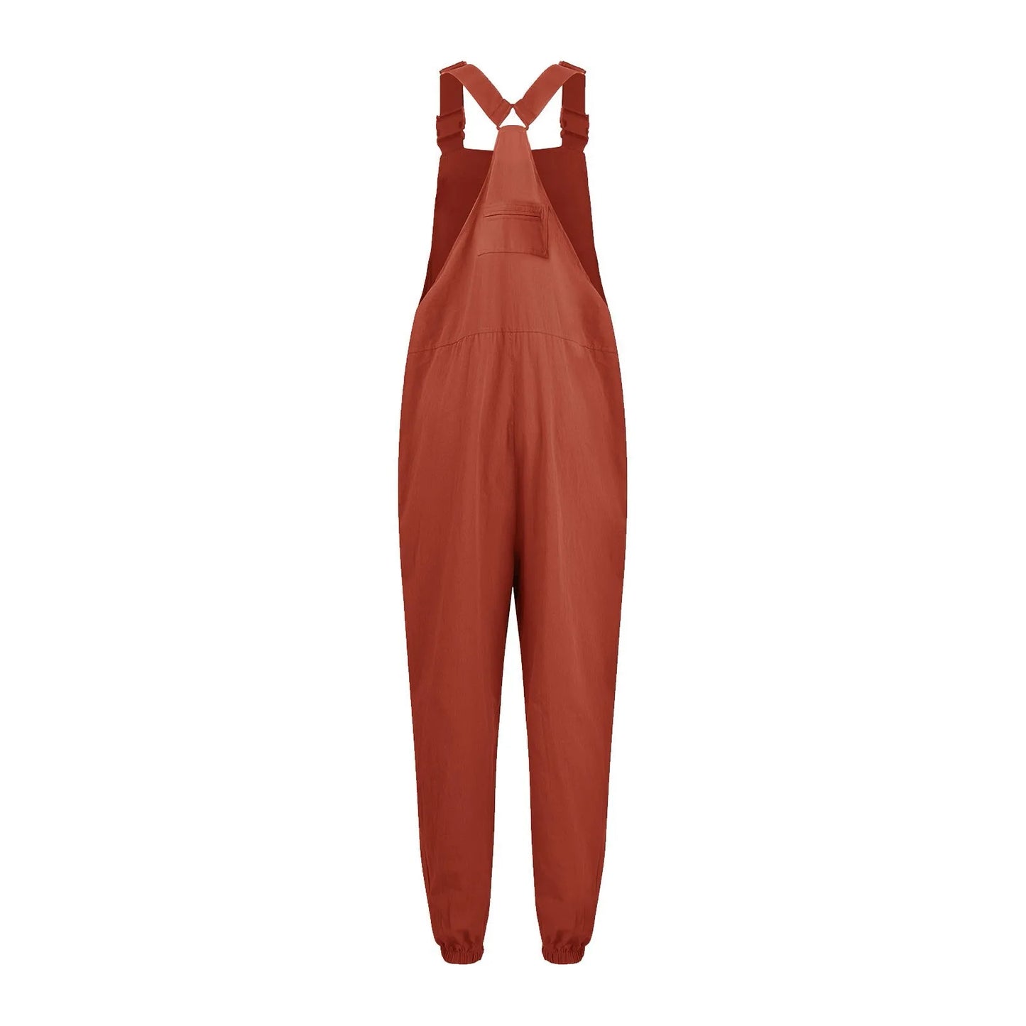 Women’s Casual Sleeveless Wide-Leg Jumpsuit with Pockets – Adjustable Straps