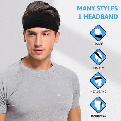 Sports & Yoga Sweat Headbands for Men & Women – Soft, Breathable, Elastic Hair Bands for Workout, Running, and Gym