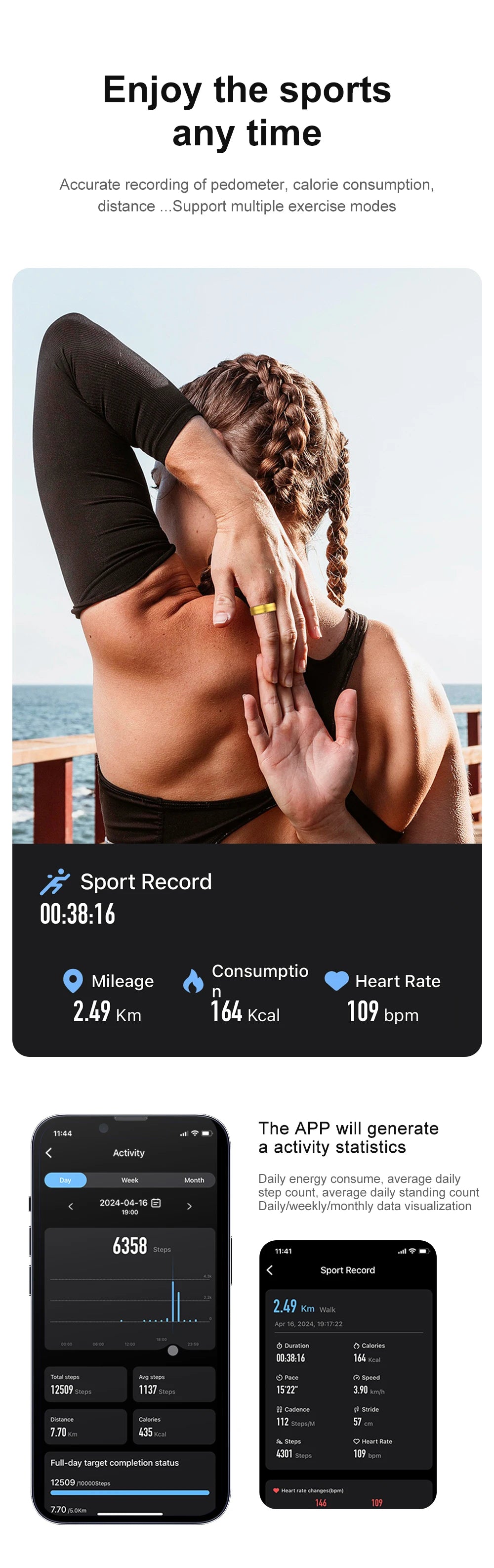 R06 Smart Ring – Health Monitor for Men & Women | Waterproof IP68 5ATM Fitness Tracker with Heart Rate, Blood Oxygen & Sleep Tracking