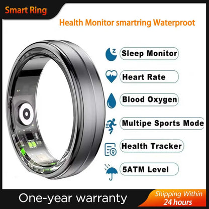 R06 Smart Ring – Health Monitor for Men & Women | Waterproof IP68 5ATM Fitness Tracker with Heart Rate, Blood Oxygen & Sleep Tracking