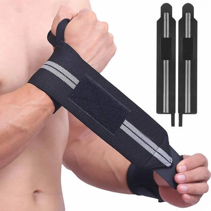 Weightlifting Wrist Wraps – Adjustable Gym Wrist Support Bands for Powerlifting, Crossfit & Fitness Training (1 Pair)
