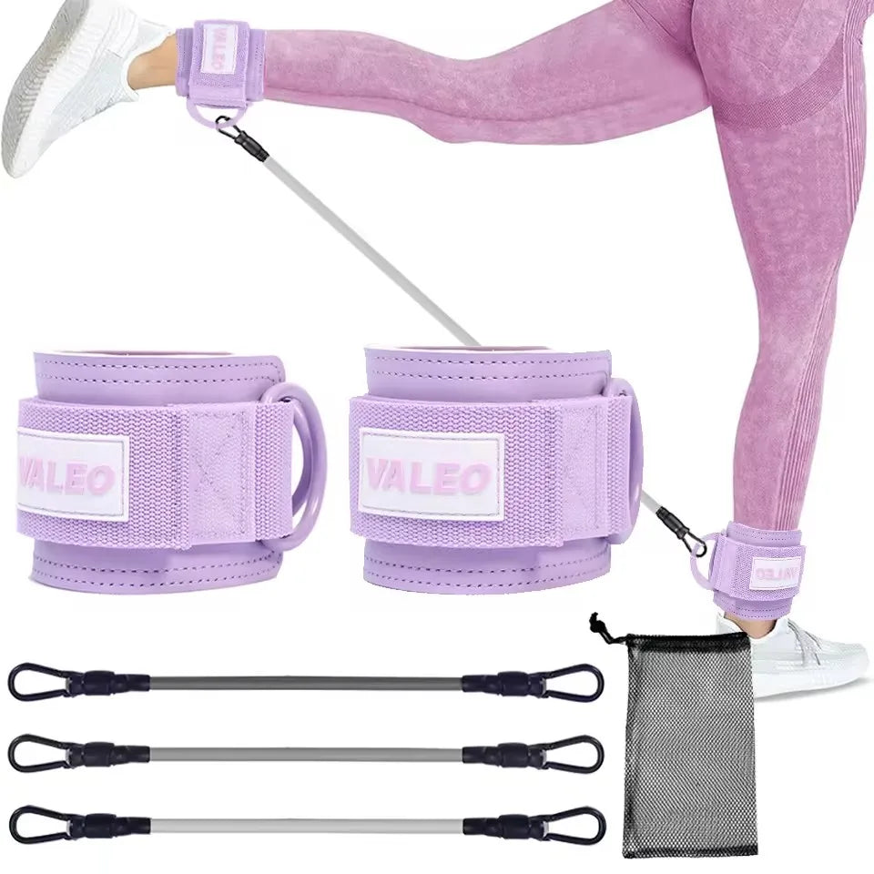 GOBYGO Ankle Resistance Bands with Foam Pads – Adjustable Straps for Glutes, Legs & Lower Body Workouts
