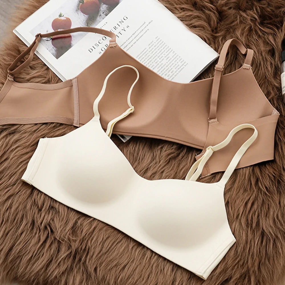 Seamless Wireless Push Up Bra for Women – Deep V Comfort Bralette | Everyday & Sports Support
