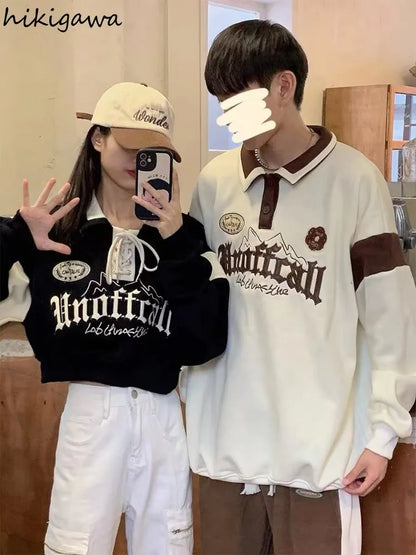 Crop Tops Vintage Hoodies for Women Streetwear Letter Embroidery Bandage Sweatshirt 2025 Ropa Mujer Casual Fashion Y2k Hoodie
